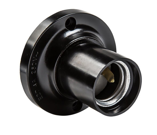 Патрон Е27Ф П-01 Е27 карболитовый потолочный, IN HOME, прямой, (аналог ЭКС арт. 206567)