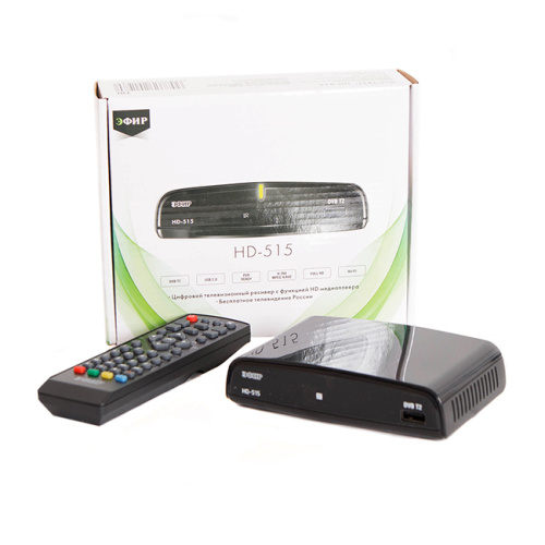 Ресивер эфирный цифровой DVB-T2 HD HD-515, ( приставка ) пластик, Эфир