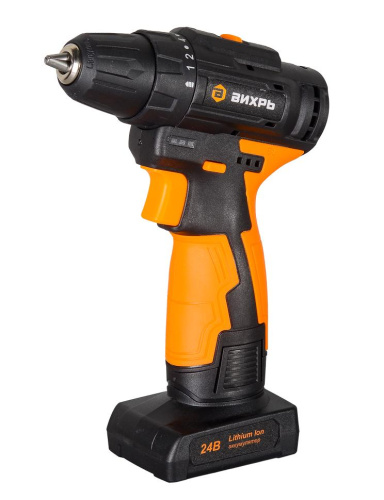 Дрель-шуруповерт аккумуляторная ДА-24Л-2К/Б (2,0 А/ч) (бесщеточный двигатель) Вихрь, 72/14/24
