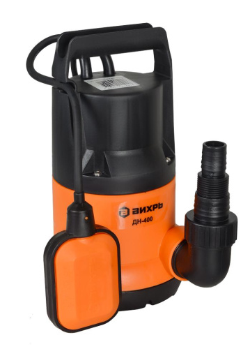 Дренажный насос "ВИХРЬ" ДН-400, 400Вт, макс. высота подъёма 8 метров, 11,3 м3/час (чистая вода), 68/2/1