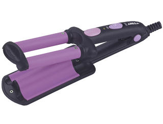 Щипцы для завивки волос Aresa AR-3305 черный, фиолетовый [тройные, гофре, режимов-1, крупное гофре, до 200°С, керамич