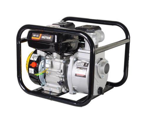 Мотопомпа "HUTER" MP-50 (600л/мин, 5,5л.с.) ЧИСТАЯ ВОДА, высота напора 32 метра, 23 кг.