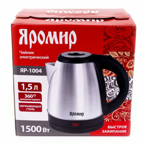 Чайник электрический ЯРОМИР ЯР-1004 нерж.1,5л 1500Вт