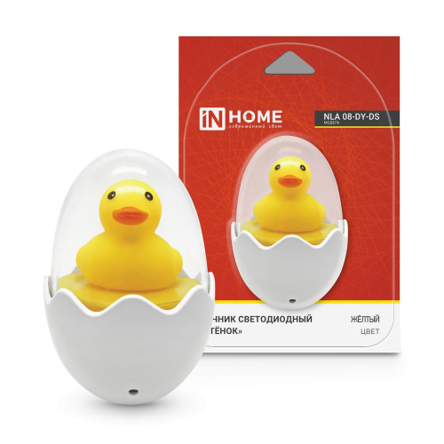 Ночник светодиодный NLA 08-DY-DS УТЁНОК желтый с датчиком освещения 230В IN HOME