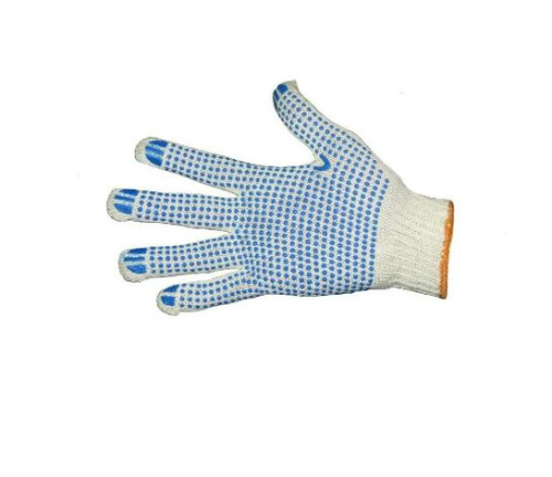 Перчатки х/б с ПВХ 10 класс (6 нитей) белые Люкс