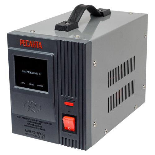 Стабилизатор напряжения "РЕСАНТА" АСН- 2000/1-Ц Вход 140-260В (2000Вт), 63/6/4