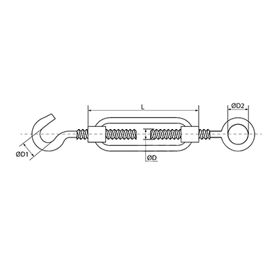 Талреп крюк-кольцо DIN 1480, М8  (уп 50шт)