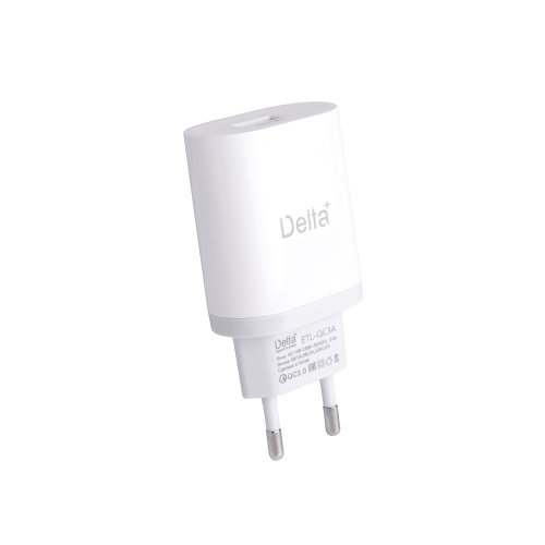 Блок питания [ETL-QC3A] 18Вт, QC3.0, Delta+, цв. коробка, белый, (БЫСТРАЯ ЗАРЯДКА), 30233