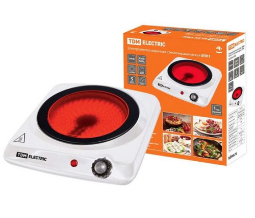 Электроплитка одноконф. ЭПК1 230 В, 1,2 кВт, керам. диск, TDM SQ2504-0005