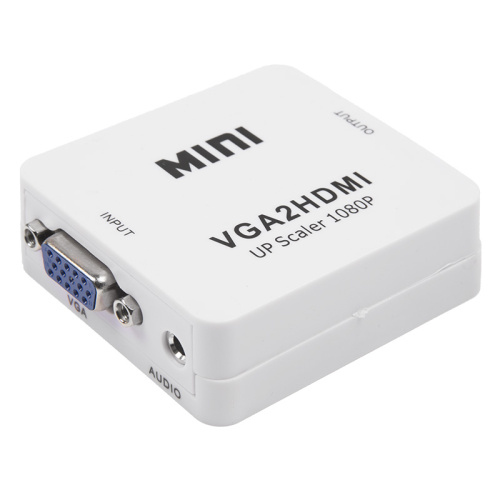 Конвертер VGA + 3.5 mm Аудио на HDMI пластики (вход VGA, выход HDMI)
