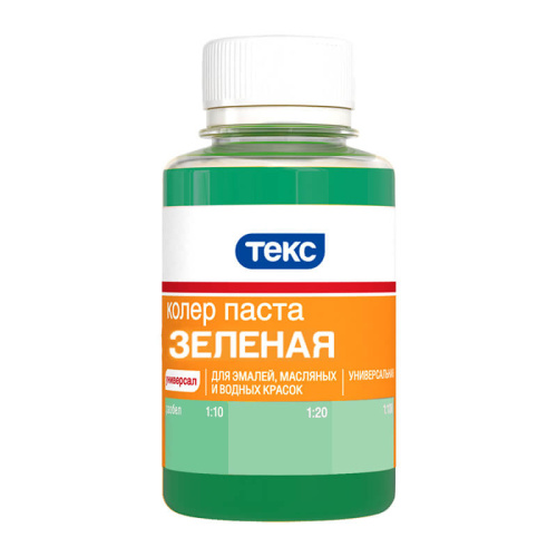 Колер для краски Текс универсальный зелёная (0,1 л), тов-023385