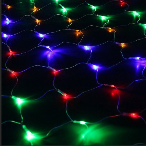 Гирлянда светодиодная "Сетка" ML-240M , 2*2м, 240 ламп, темно-зеленый шнур 1.5M, 220в, IP20