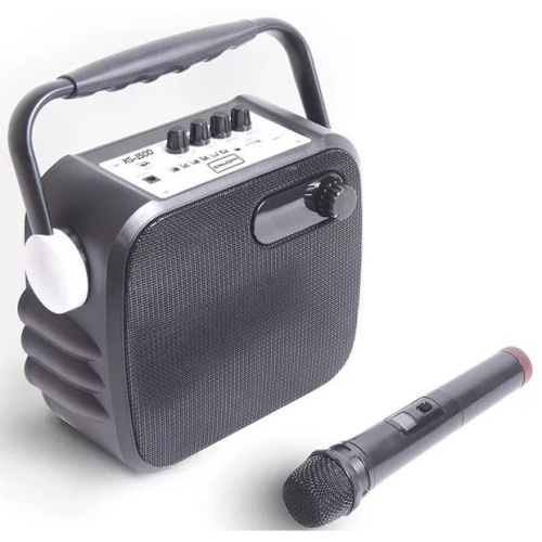 Караоке-система Atom KS-1500, 50Вт, BT (до30м), USB, microSD, AUX, беспр.микроф.