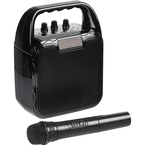 Караоке-система Atom KS-1100, 10Вт, АКБ 2400мА/ч, BT (до12м), USB, microSD, AUX, беспр.микроф.