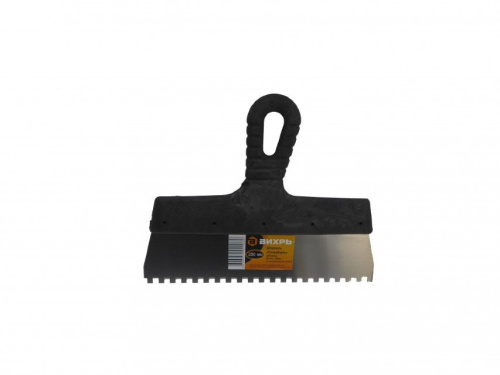 Шпатель зубчатый нерж.cталь пластиковая рукоятка 6х6 мм, 250мм Вихрь 73/3/2/27