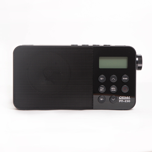 Радиоприемник "Сигнал РП-230", FM 88-108МГц, бат. 3*R20,220V,USB/microSD,диспл,часы,будил,6 мм шайба, 17836