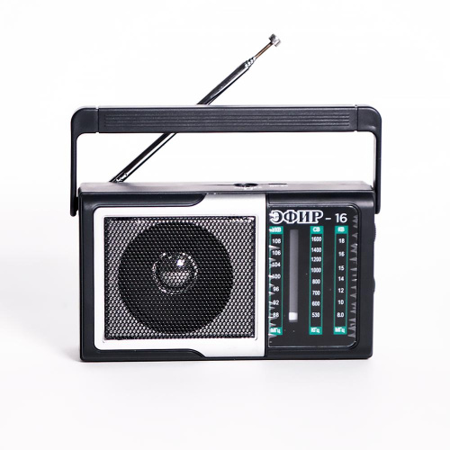 Радиоприемник "Эфир-16", УКВ 76-108МГц, СВ 530-1600КГц, КВ, бат. 2*AA, акб 500mA/h, 10115