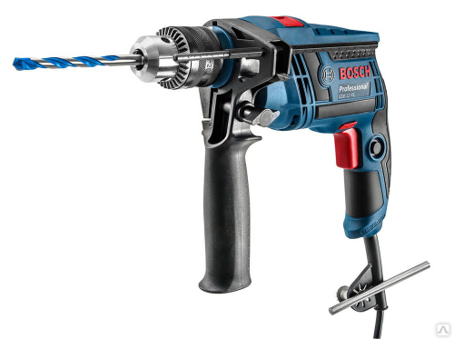 Дрель ударная Bosch GSB 13 RE (ЗВП), ключевой, 600 Вт, 44800 уд/мин, 2800 об/мин, реверс, 1.8 кг, 0152107