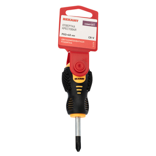 Отвертка PH2 X 40 мм , двухкомпонентная рукоятка Rexant