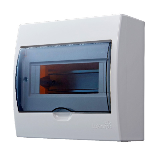 731-2000-008 LUXRAY Бокс с прозр.крышкой ЩРН-П-8 для наружной уст. 8-и модульных устройств