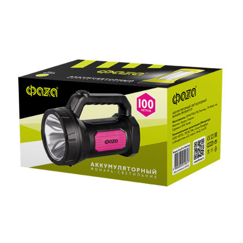 Фонарь ФАZA Accu F7- L1W/L16-bk, (2в1, 1 Вт - 73 Лм, 16*0,5 Вт -120 Лм, черный)