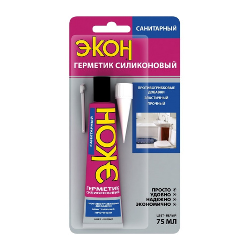 Герметик силиконовый Универсальный ЭКОН, ПРОЗРАЧНЫЙ, (75 мл), тов-138531