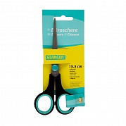 ГЖА021 Ножницы 155мм STANGER, пластик. ручки чёрного цвета, арт. 340102