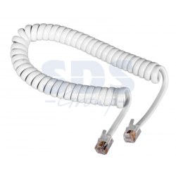 Шнур телеф. витой (для трубки) (бел.)-2.0м.(10)