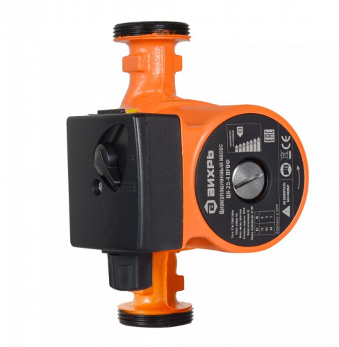 Циркуляционный насос "ВИХРЬ" ЦН-25-4 ПРОФ (36/53/72Вт, 2/3/4 метров напор, 50л/мин), 68/7/1