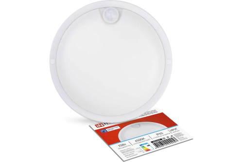 Светильник светодиодный герметичный СПП ИД-1565-КРУГ 15Вт 6500К 1350Лм с инфракрасным датчиком IP65 140мм IN HOME