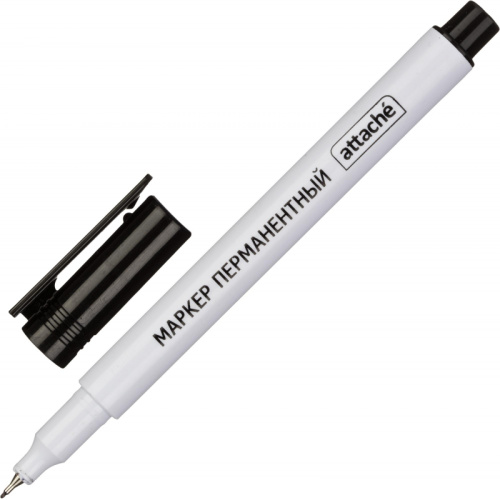 Маркер перманентный ATTACHE чёрный 0,5 мм, 954118