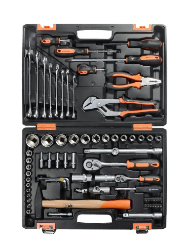 Набор инструментов, 1/2" , 1/4" , CrV, в кейсе 76 предм Вихрь, 73/6/7/4