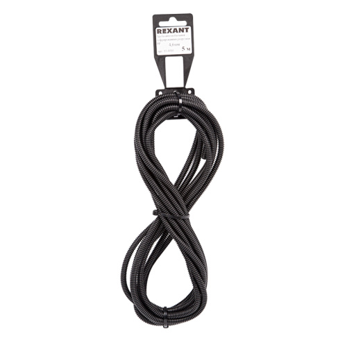 Труба автомобильная гофрированная ПП, Ø 4,6 мм, разрезная, бухта 5 м/уп., –40...+105 °C (ПОЛИПРОПИЛЕН) REXANT