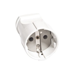 Кабельная розетка рифленая 2П+З 16А 250B белая TDM SQ1806-0211