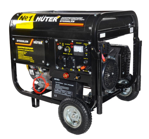 Электрогенератор DY6500LXW,с функцией сварки, с колёсами Huter, 64/1/18