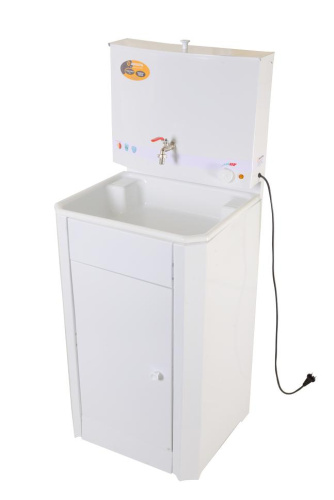 Умывальник дачный ЛЮКС, с подогревом, пластиковая мойка, цвет белый, шт, 74/4/4