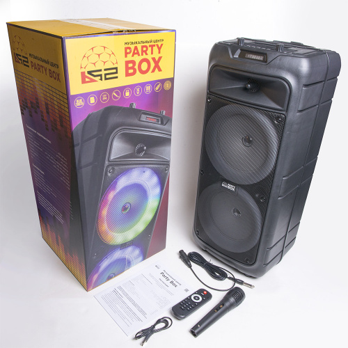 Музыкальный центр B52 Party Box, 40Вт (20Вт*2), АКБ 4500мА/ч,BT (до10м), USB, FM, провод. микроф., 10100