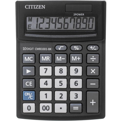 Калькулятор настольный КОМПАКТНЫЙ CITIZEN BusinessL CMB1001-BK 10раз.Черный, Размер 137x102x31 мм, 480263