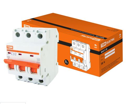 Автоматический выключатель  ВА47-29 3Р 32А 4,5кА х-ка С TDM SQ0206-0112