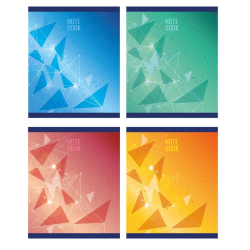 Тетрадь общая А5,48л,кл,скоб,блок-офсет-2 Attache Galaxy син/зел/жел/красс, 969507