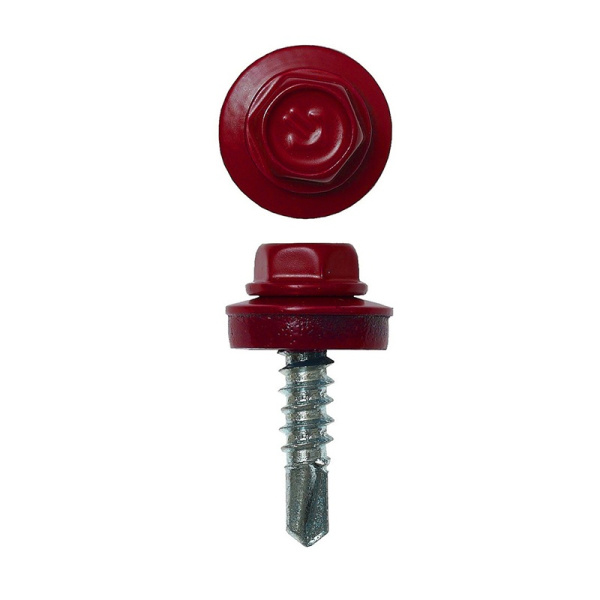 Саморез кровельный RAL-8017 ZP 5,5х19 (200 шт), тов-213145 (тёмно-коричневый)