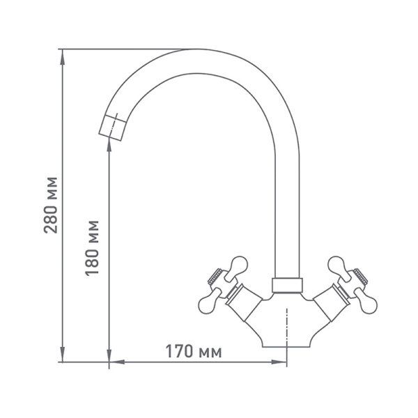 Смеситель для кухни Mix&Fix SOFFRON 7405-02 двуручный, Чехия, тов-114494