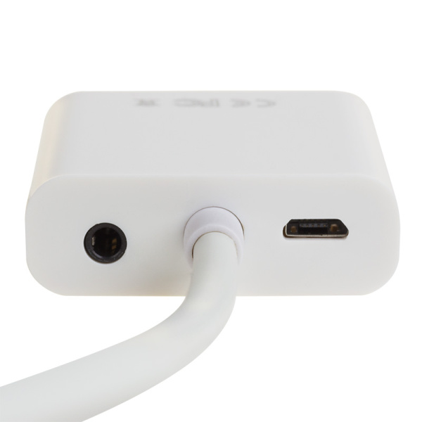 Переходник штекер HDMI - гнездо VGA, провод + шнур стерео 3,5 мм с питанием  REXANT