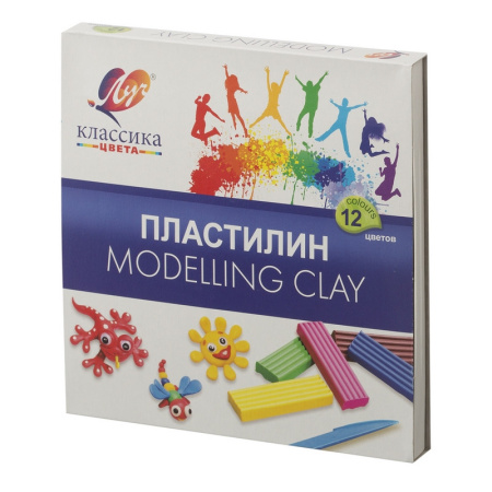 Пластилин Луч Классика 12цв 240гр,со стеком, 225322