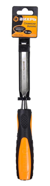 Стамеска-долото 16 мм 2 комп.усиленная рукоятка CrV 73/2/7/3 "ВИХРЬ"