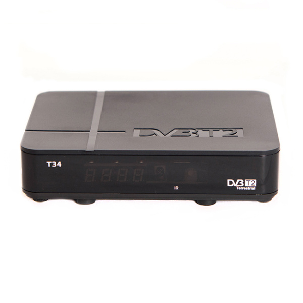 Ресивер эфирный цифровой DVB-T2 HD, T34, ( приставка ) пластик, дисплей