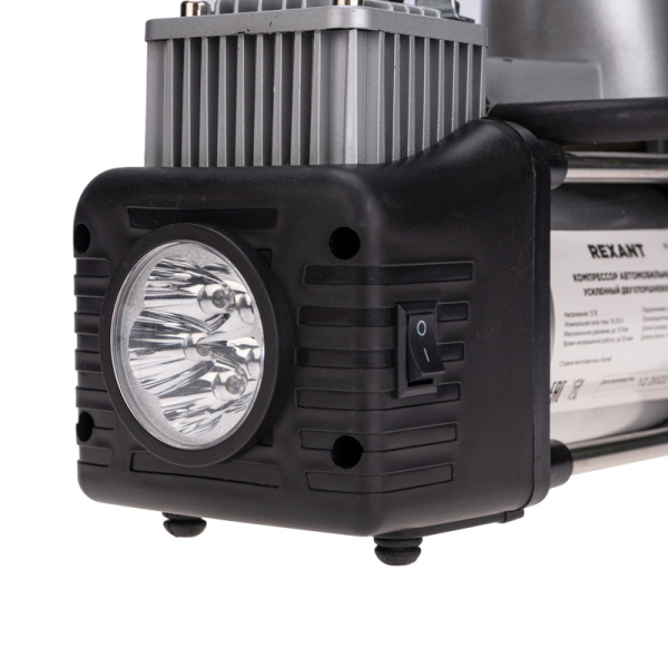 Компрессор автомобильный усиленный двухпоршневой (75л/мин, 10 АТМ) REXANT