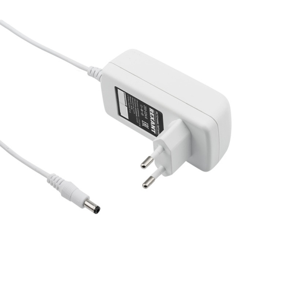 Источник питания 12V,  24W с DC разъемом подключения 5.5*2.1,  IP23  Белый корпус