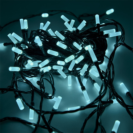 Гирлянда светодиодная "Лучики", SE-BEAM-110Т, 10М, 100LED, бирюзовый, темно-зел. шнур 0,7м, контр, Funray, 2582
