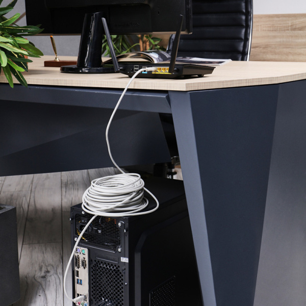 Патч-корд UTP 5e кат. литой 25М СЕРЫЙ REXANT